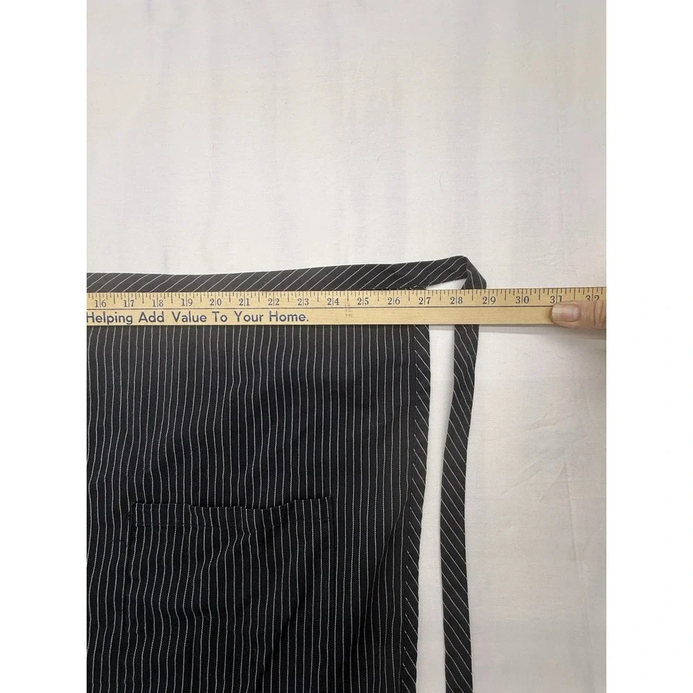 Caps Teamwear Black Striped Cotton/polyester 27x24 Two Pockets Apron